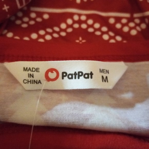 PatPat Men’s Pajama Set Size M Red Christmas 2 Piece Long Sleeve Sleepwear NEW - Picture 7 of 14